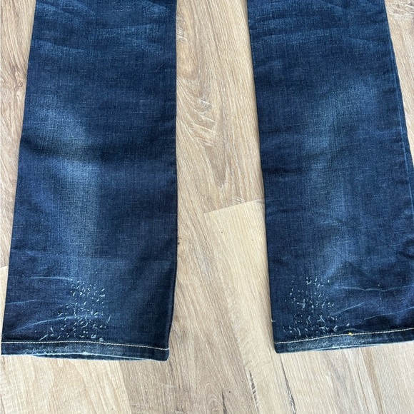 Harley-Davidson Women's y2k Dark Blue Boot Cut Low Waisted Jeans - Picture 2 of 6